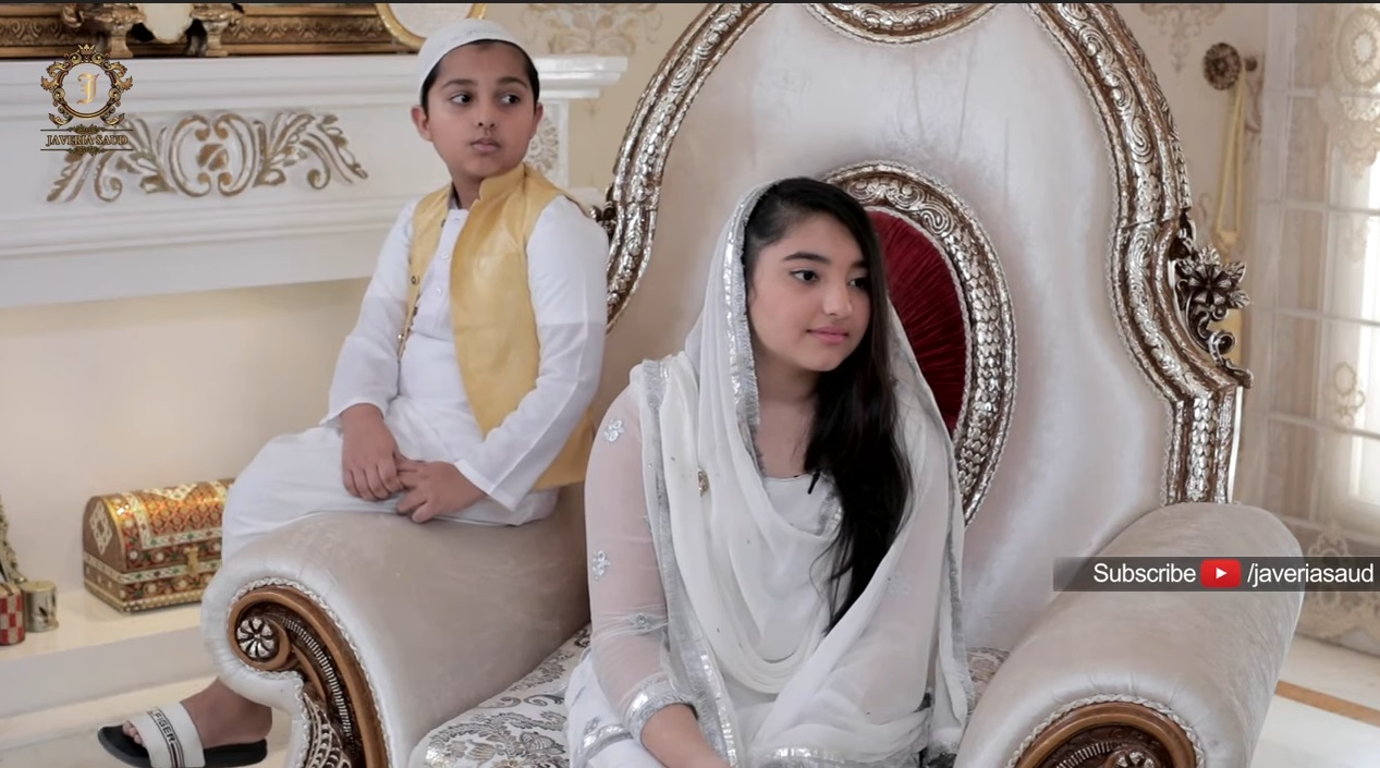 Javeria Saud with her Kids in Online Ramazan Transmission at her Home