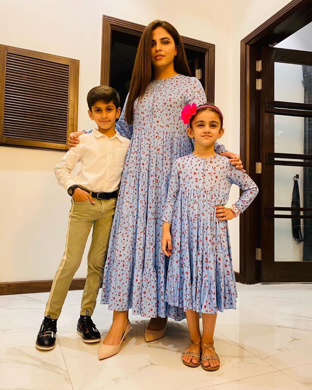 Famous Fashion Designer Faiza Saqlain with her Family