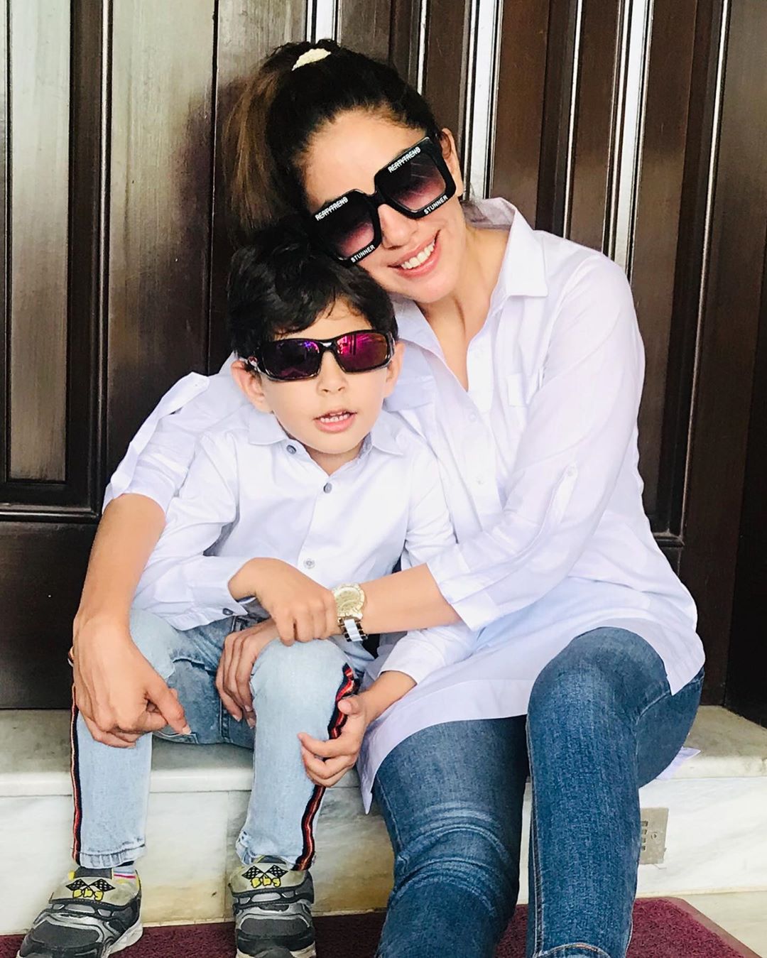 Beautiful Clicks of Actress Sadia Faisal with her Son