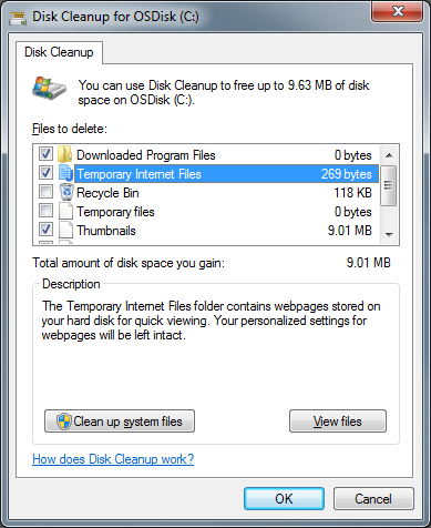 delete system junk windows 10