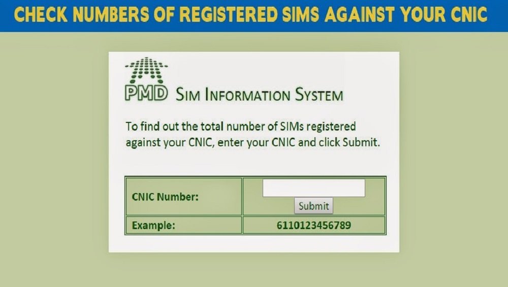 Check sims register against cnic