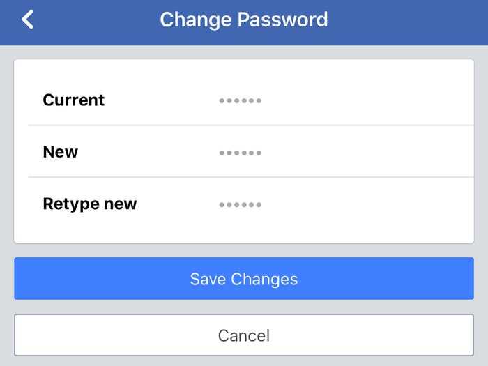 4. Select Change password from the Login menu.