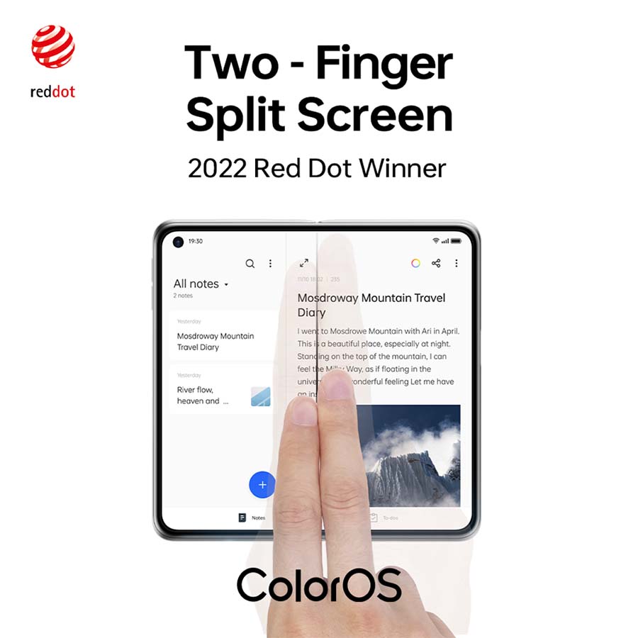 Two-Finger Split Screen – 2022 Red Dot Winner